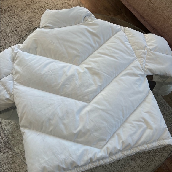 Aritzia Wilfred The Cloud Puff™ White Funnel-Neck Goose Down Puffer Jacket Sz S - Picture 13 of 16